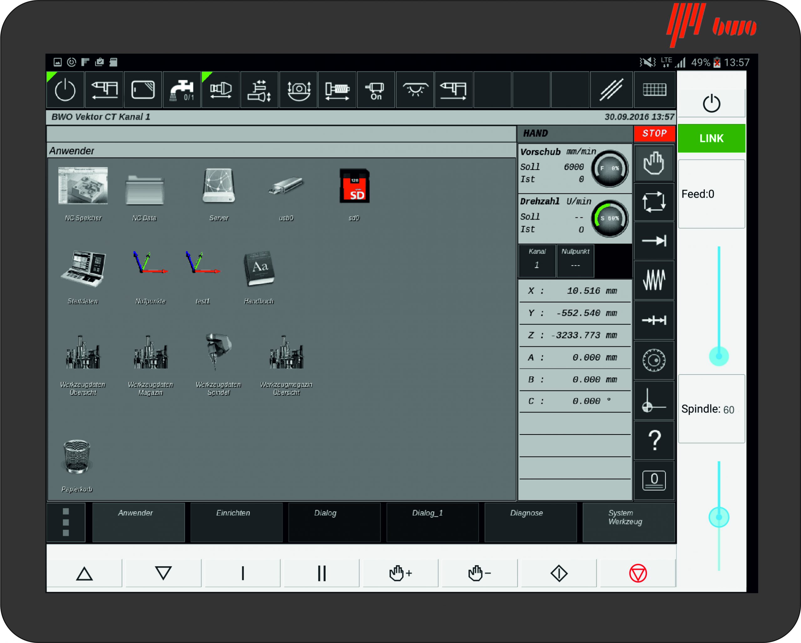 Ferndiagnose App für CNC-Steuerung Vektor 2 Ferndiagnose App für CNC-Steuerung Vektor