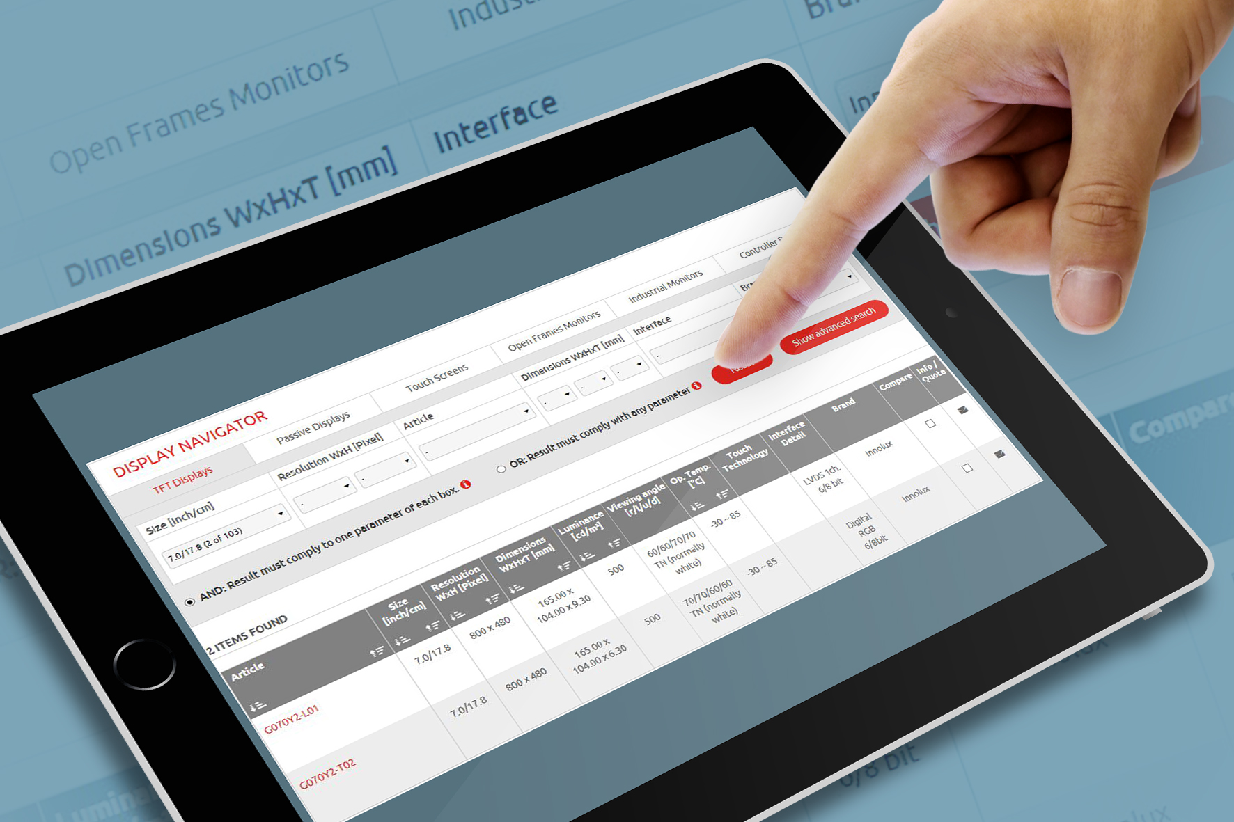 Online Display-Navigator von MSC Technologies