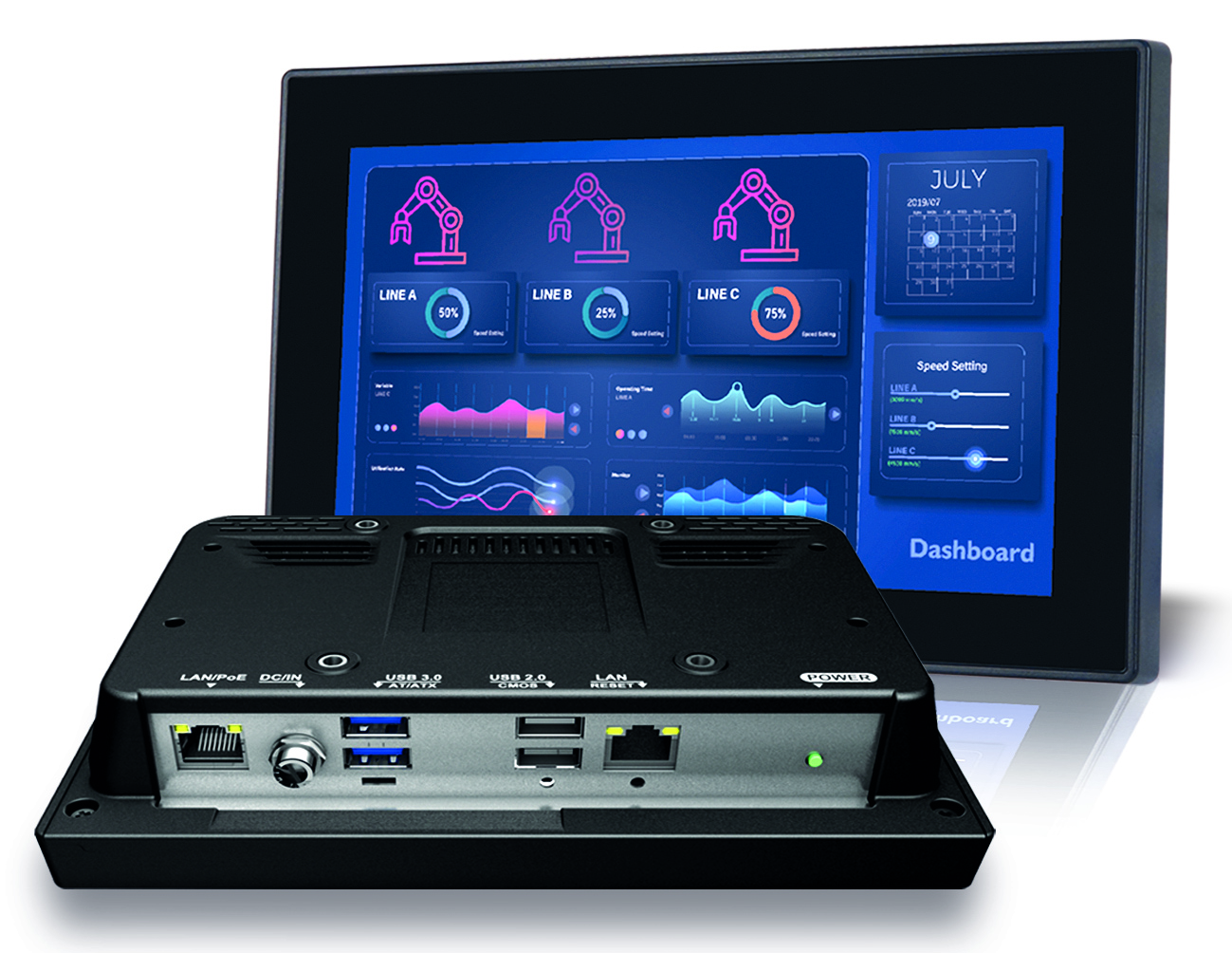 Interaktiver Panel-PC mit PoE+