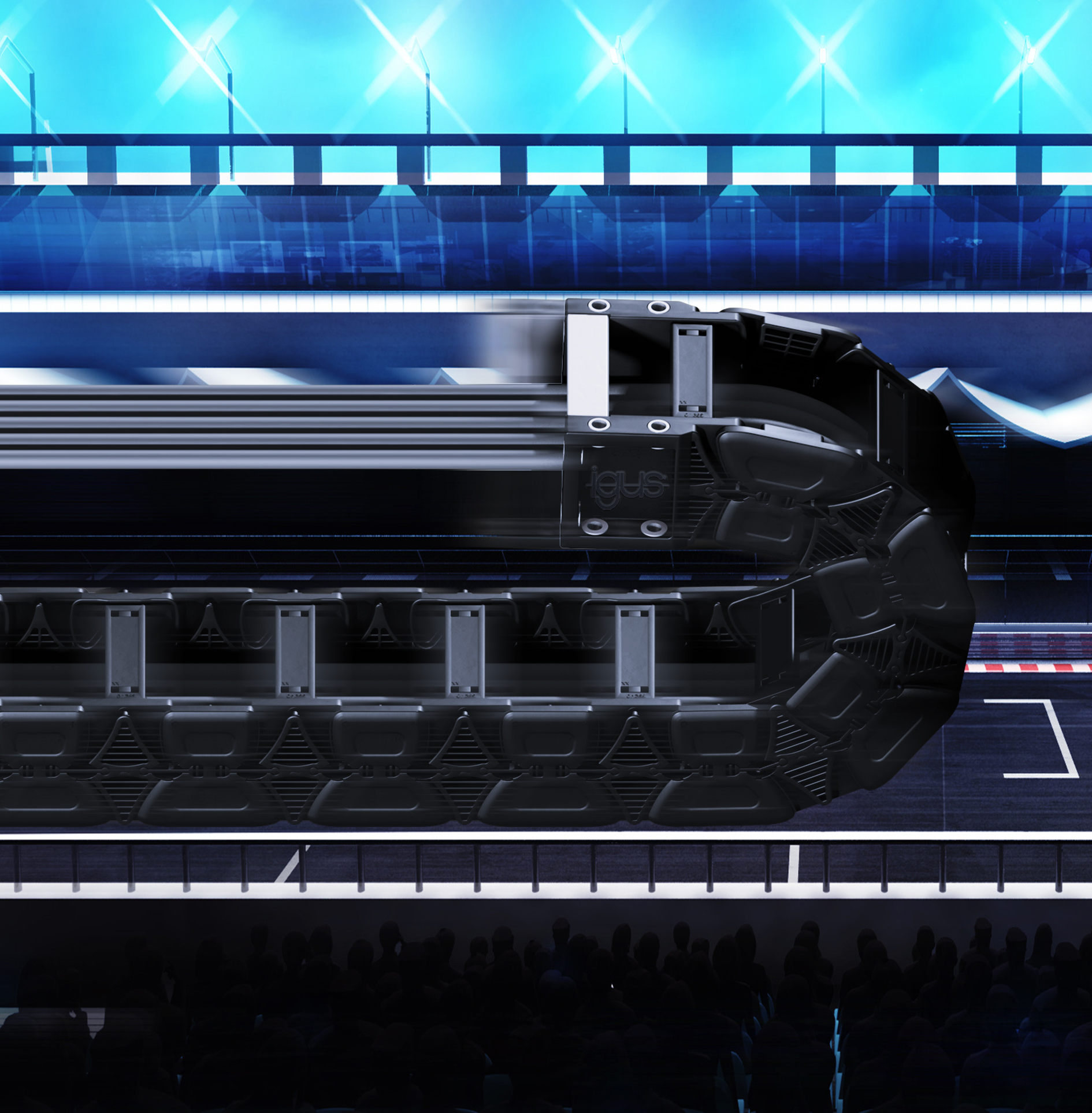 Abriebarme Energieketten mit Polymerfederelementen