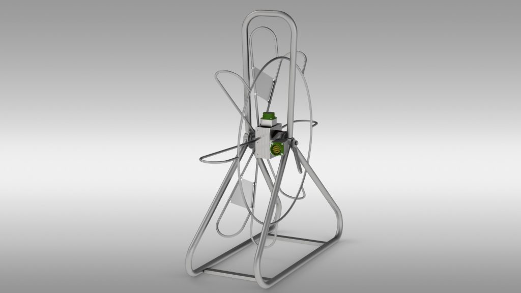 Sichere Verbindung in den Untergrund 1 Der SVTS-C-Schleifring von Servotecnica wird in der Haspel des Roboters für das Schiebekabel eingesetzt.