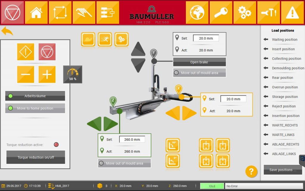 Für gleich oder später 3 Im Handmodus werden manuell Zielpositionen im 3D-Raum gezielt angefahren, was besonders im Servicefall nützlich ist.
