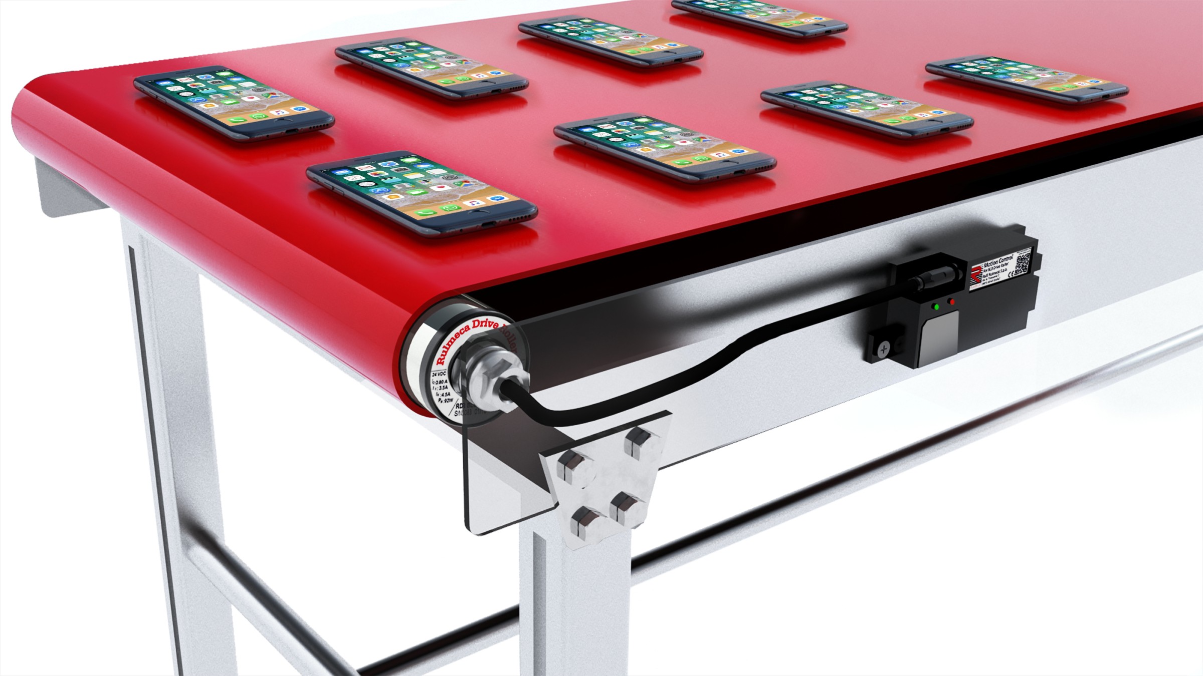 Neue 24VDC-Antriebsrollen für Förderbänder 2 Neue 24VDC-Antriebsrollen
für Förderbänder