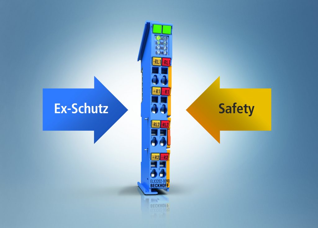 Eigensichere Signalübertragung und funktionale Sicherheit kompakt kombiniert 1 Die neuen ELX-Klemmen mit Twinsafe-SC-Technologie ermöglichen hochkompakte Safety-Lösungen in explosionsgefährdeten Bereichen.