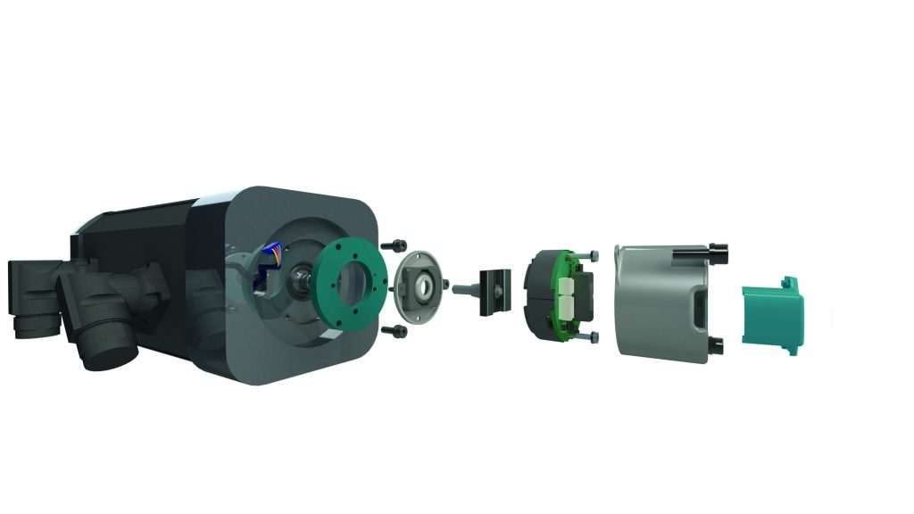 Neu positioniert 1 Innenleben der Kit-Encoder, mit einem über den Wiegand-Effekt betriebenen Rotationszähler, der Batterien oder komplexe Getriebesysteme überflüssig macht.
