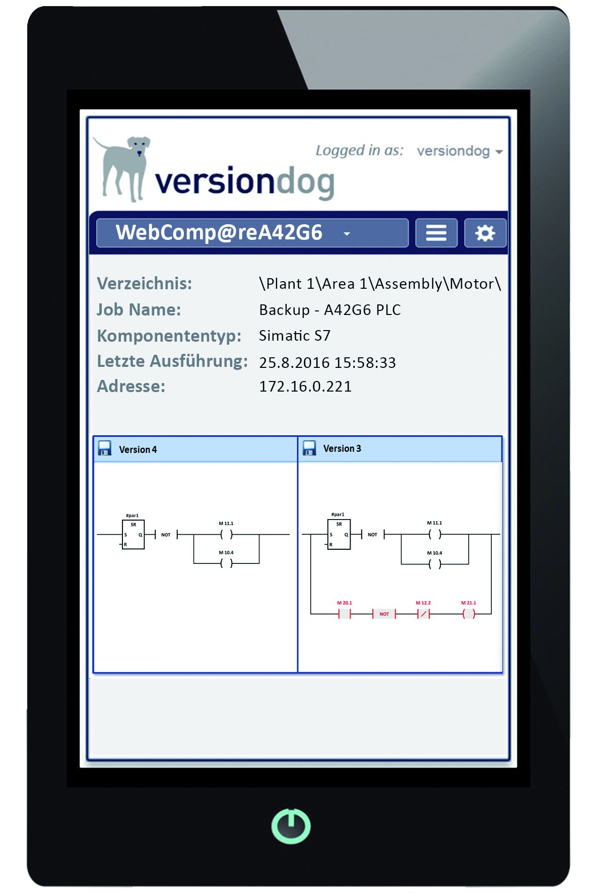 Versiondog WebCompare: Neuer Lösungsansatz für Detailvergleich auf mobilen Endgeräten 9 Versiondog WebCompare: Neuer Lösungsansatz für Detailvergleich auf mobilen Endgeräten