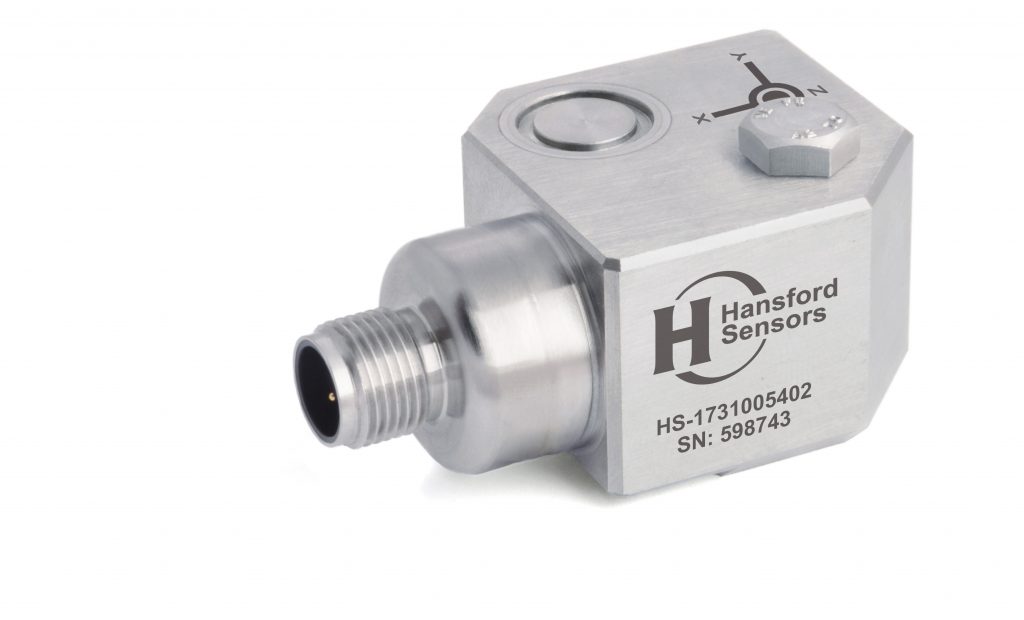 Drei in Eins 2 Bild 2: Der HS-173 Premium Triaxial-Beschleunigungssensor gibt drei unabhängige Signale in einem Frequenzbereich von 2Hz bis 10kHz aus.