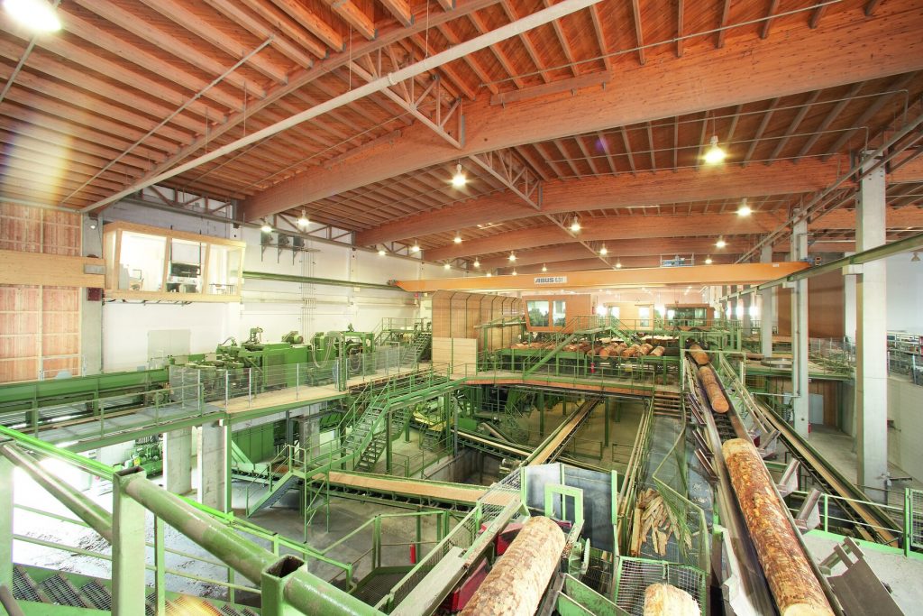 Intelligenz auf Sensorebene 3 Längeninformationen aus dem Sensor können im Sägewerk dazu verwendet werden, Baumstämme ressourcensparend zu bearbeiten.