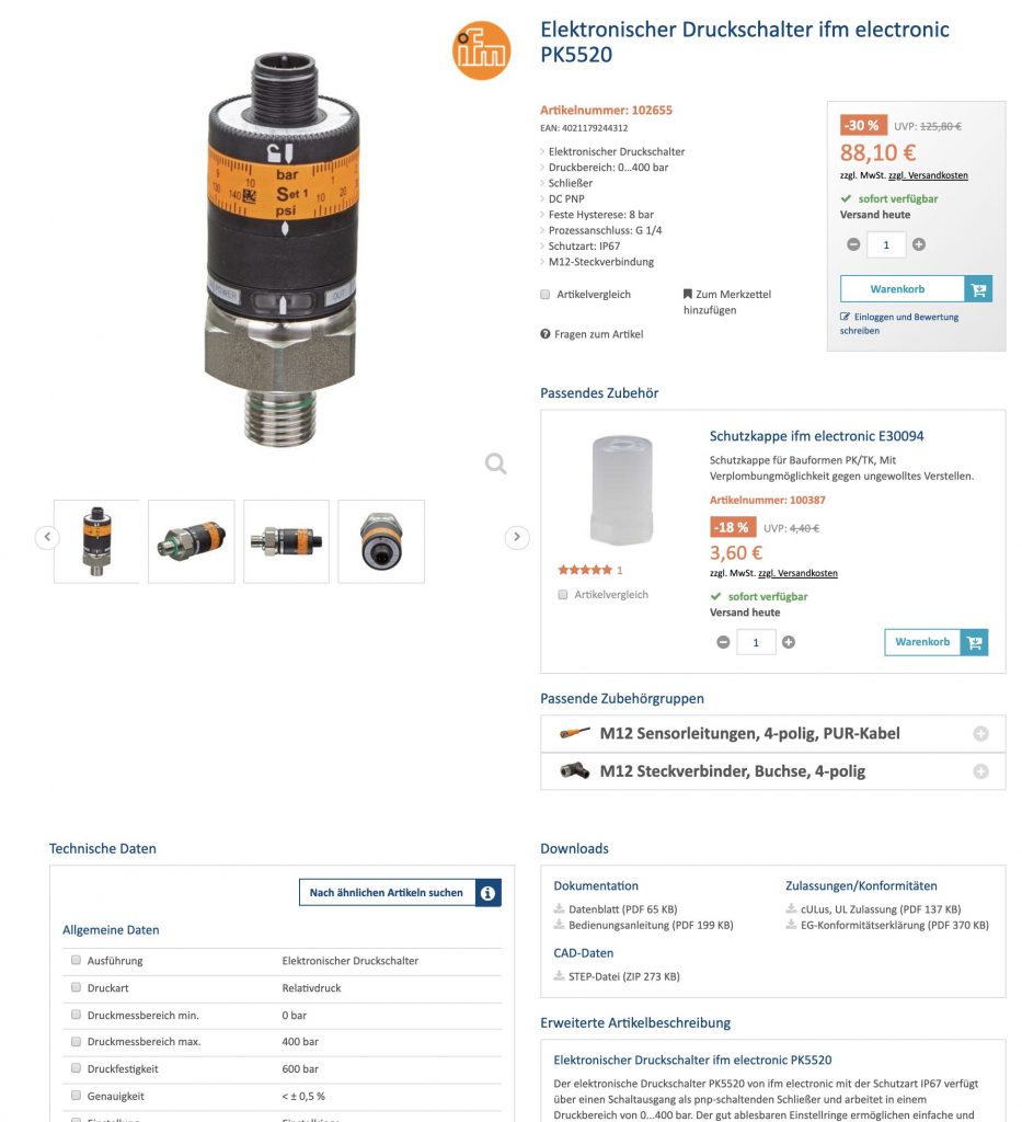 Teilebeschaffung in Zeiten des Internets 3 Nutzern von automation24.de stehen umfangreiche Materialien in Form von Applikationsbeispielen, Zubehörtipps, Videos sowie detaillierte Produktabbildungen zur Verfügung.