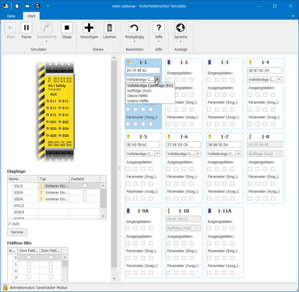 Rundum-Sorglos-Paket 1 Mit dem Sicherheitsmonitor Simulator lässt sich die Konfiguration bereits im Vorfeld einer Installation ohne Hardware simulieren und testen.