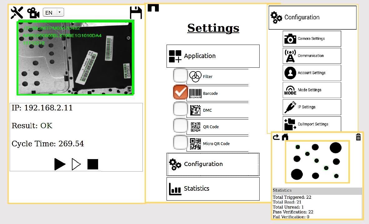 Kamerakonfiguration über Webbrowser