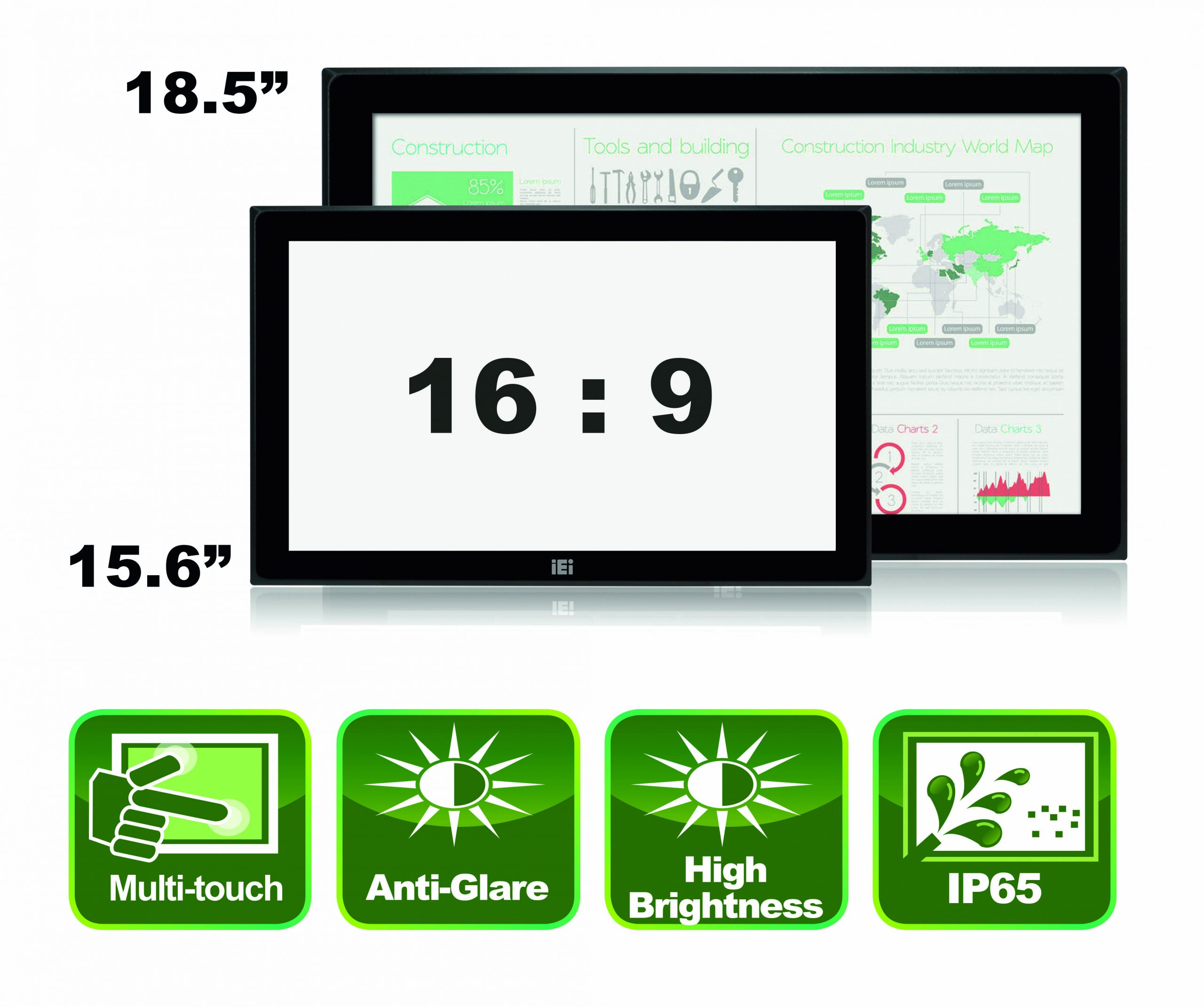Industrielle Breitbildmonitore im 16:9-Format