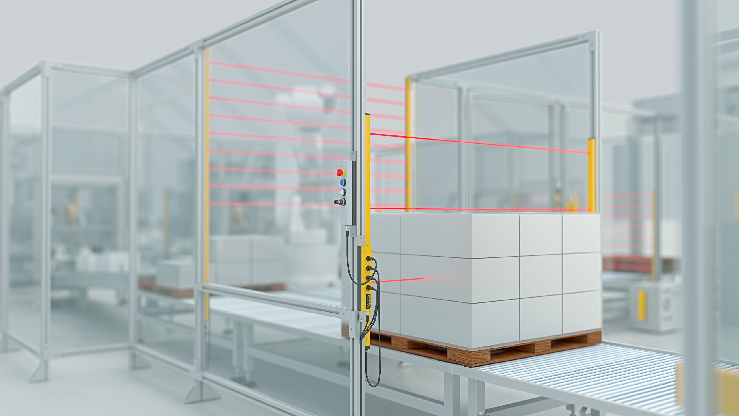 Lichtvorhänge in Schleusenfunktion