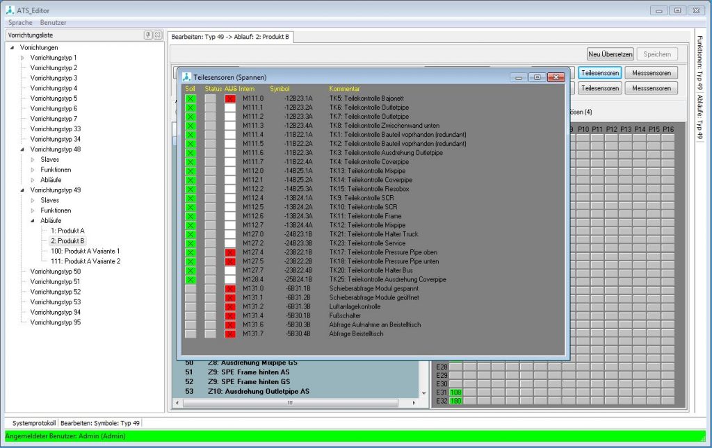 Programmierung von Spannprogrammen vereinfachen 5 Ablauf Teilesensoren in Bearbeitung