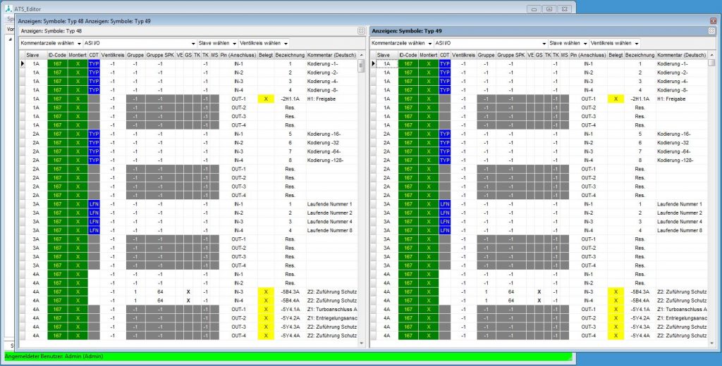 Programmierung von Spannprogrammen vereinfachen 8 Symbollisten zweier Typen