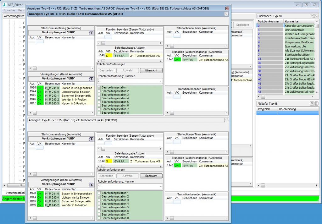Programmierung von Spannprogrammen vereinfachen 9 Gleiche Funktion zweier