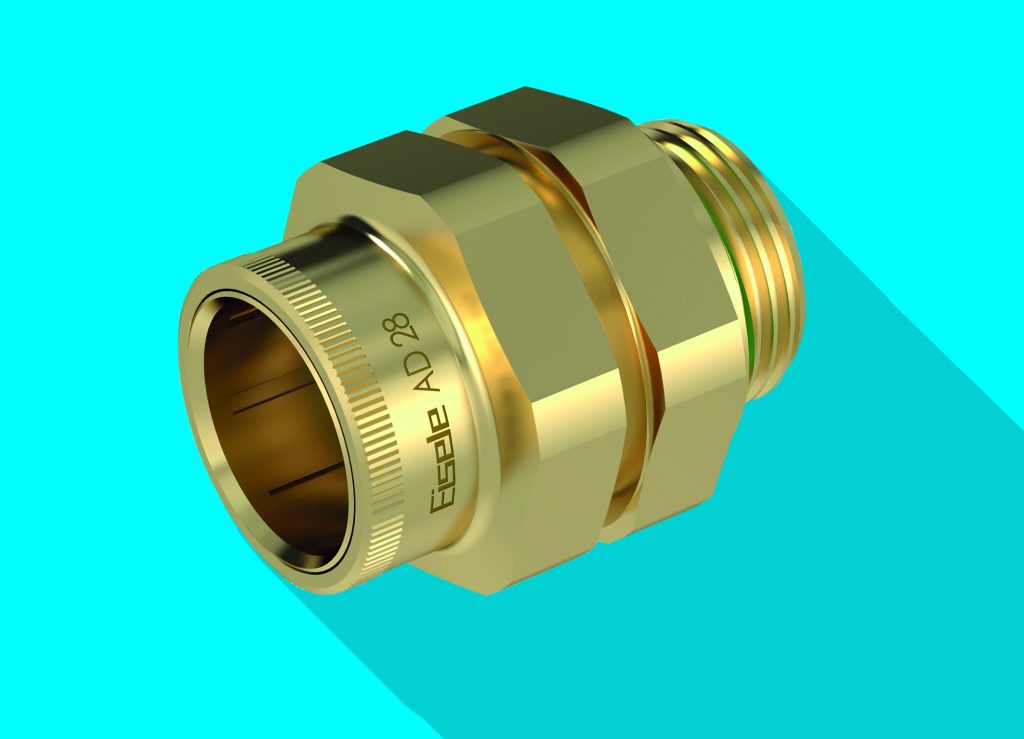 Anschlüsse in neuer Dimension 1 Die Steckverschraubungen der LIQUIDLINE Serie 2500 aus
entzinkungsbeständigem Messing ergänzt Eisele um den bisher größten
Anschluss mit 28 mm Außendurchmesser