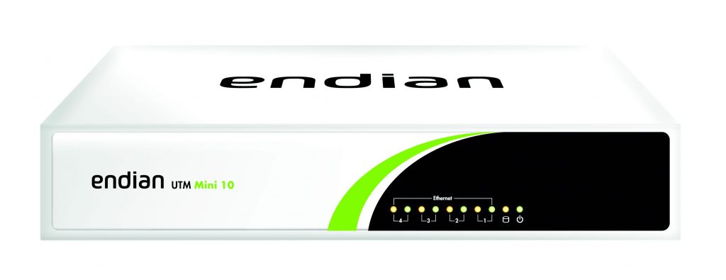 UTM mit VPN-Integration
für einen sicheren mobilen Datenzugriff 3 EndianUTM Mini 10 front