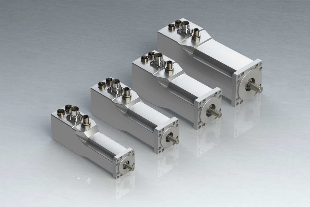 Synchronantriebe in vier Baugrößen 1 In seiner Baureihe HFI bietet Engel Elektroantriebe integrierte Synchronmotoren mit Leistungen bis 600W, Nenndrehmomenten bis 1,8Nm und Flanschmaßen von 47, 55, 65 und 75mm.