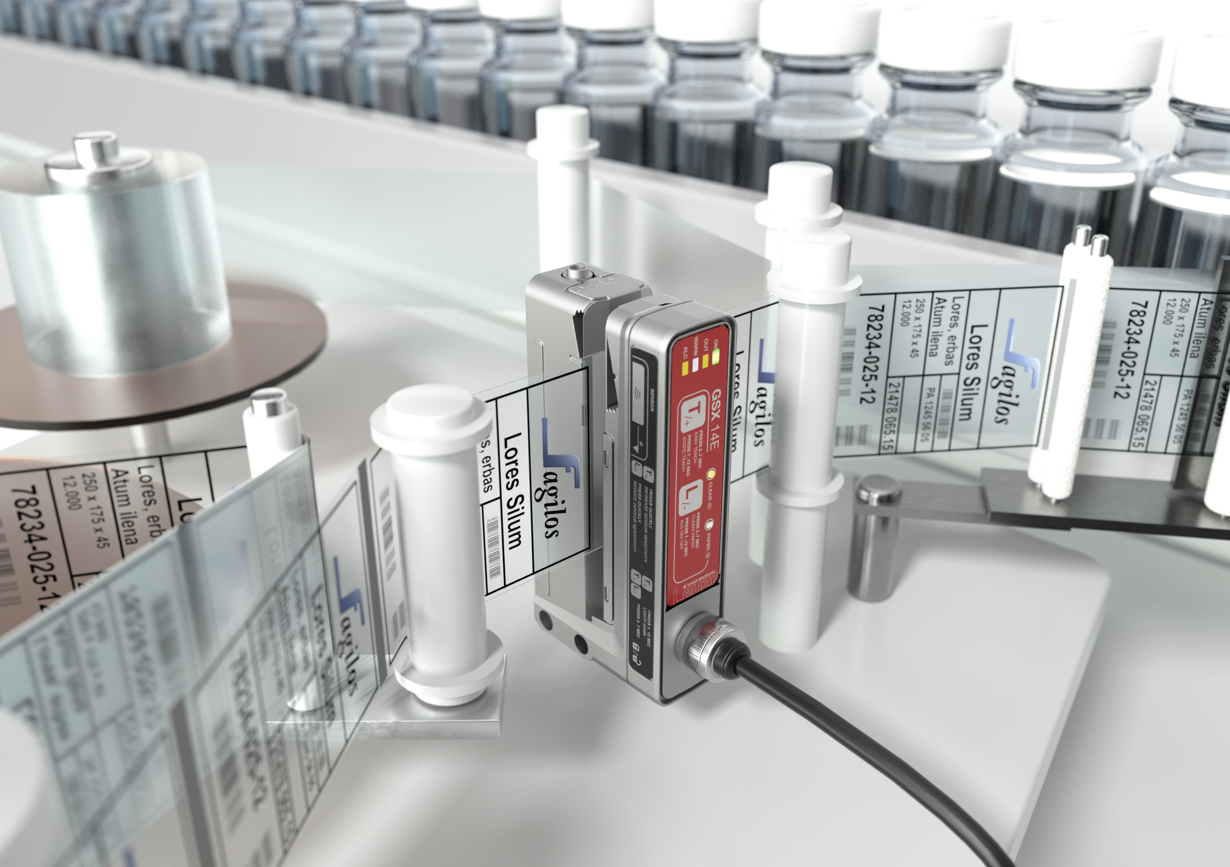 Gabelsensor mit Licht und Ultraschall