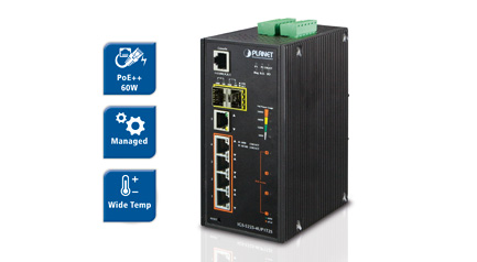 Industrie-Switch bietet bis 60W Leistung pro Port