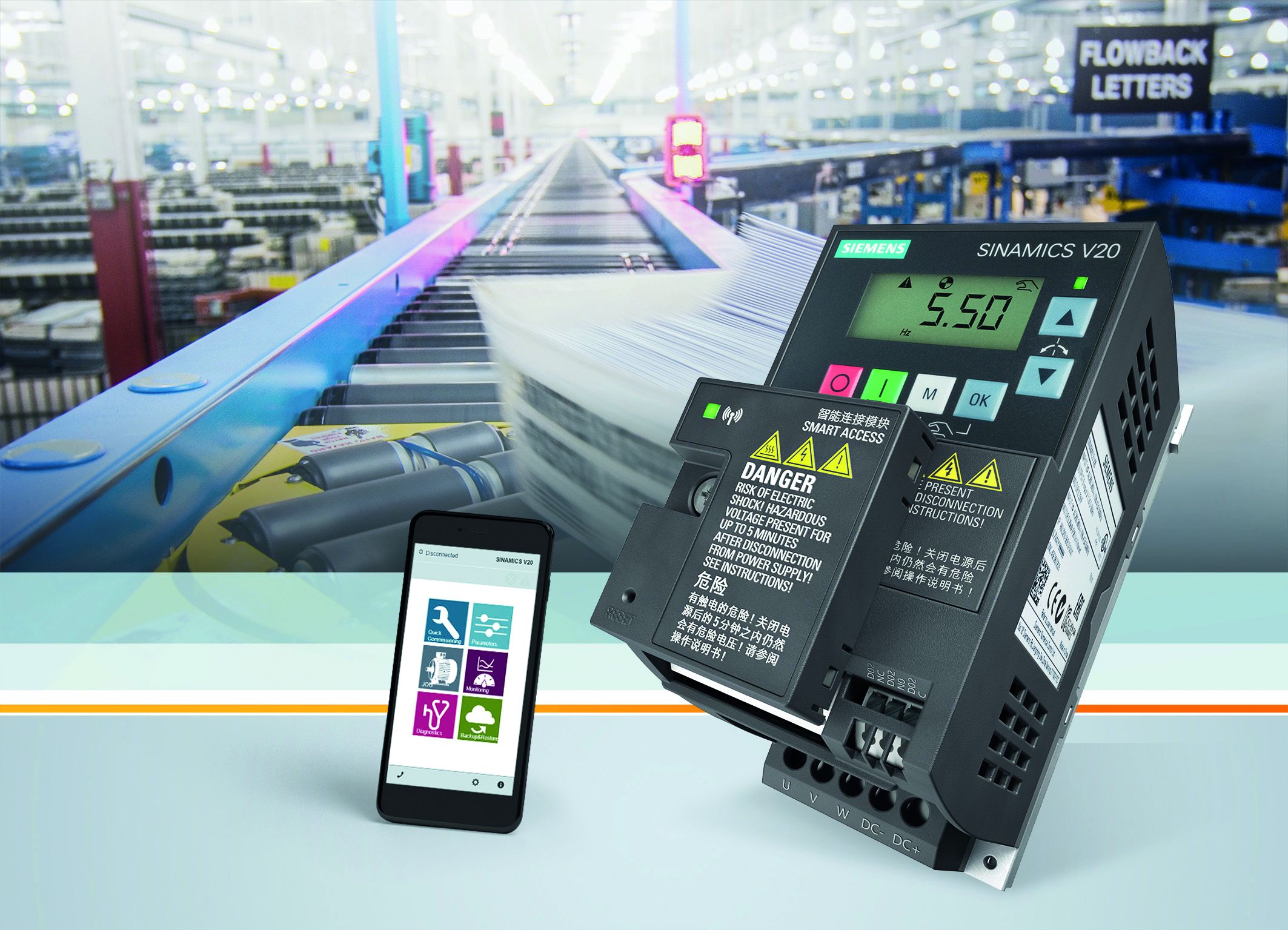 Umrichter drahtlos inbetriebnehmen und bedienen