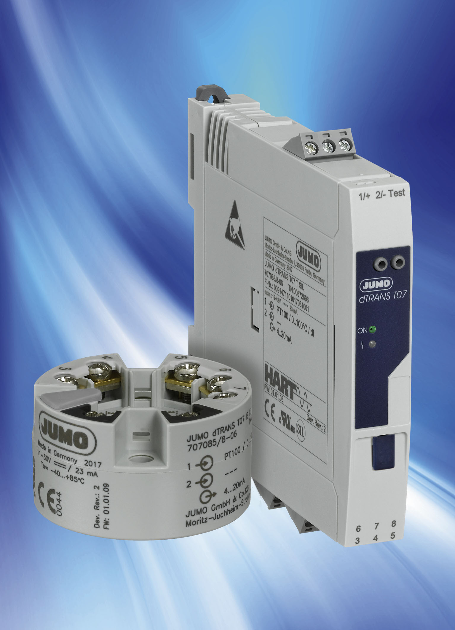 Zweikanal-Hart-Temperaturmessumformer bis SIL2/3