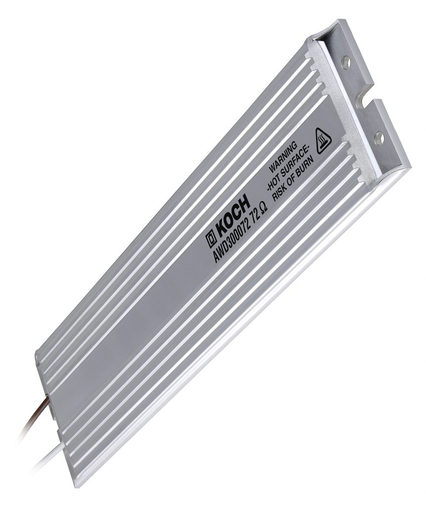 Neue Bremswiderstände 1 AWD300: Flacher und sicherer Bremswiderstand der Serie AWD der Michael Koch GmbH mit einer Energieaufnahme von 4,5 Kilowattsekunden bei 1% Einschaltdauer