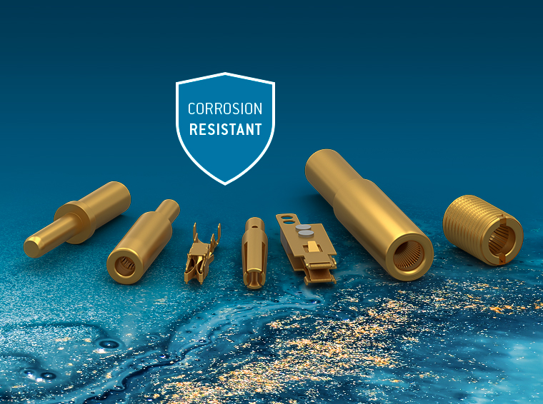 Kontakte mit korrosionsbeständiger Goldoberfläche