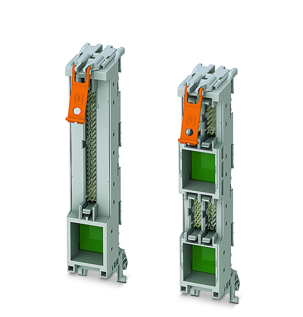 Auch in Zukunft schnell, sicher und fehlerfrei ankoppeln 4 Frontadapter für analoge Signalübertragung: Fehlende Einspeiseklemmen schützen die E/A-Baugruppen, da so keine unsachgemäße Spannungseinspeisung am Adapter erfolgen kann.