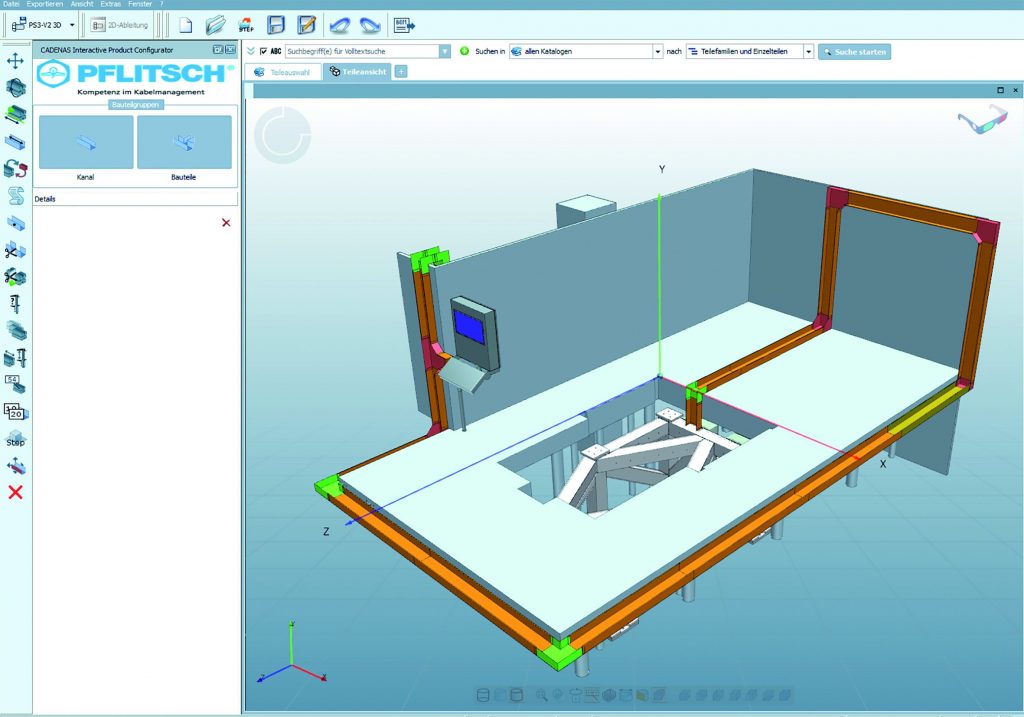 Kanalbaugruppen für die Automatisierungstechnik einfach planen 1 Mit dem CAD-Tool easyRoute 4.0 wird der kundenspezifische Kabelkanalverlauf am Bildschirm in der geplanten Anlagenumgebung erstellt. Die Daten sind die Basis für Stück- und Bestelllisten sowie Angebotserstellung und Fertigung der einbaufertigen Kanalbaugruppen.