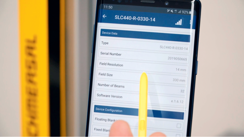 Sicherheitslichtgitter mit Bluetooth 9 Sicherheitslichtgitter mit Bluetooth