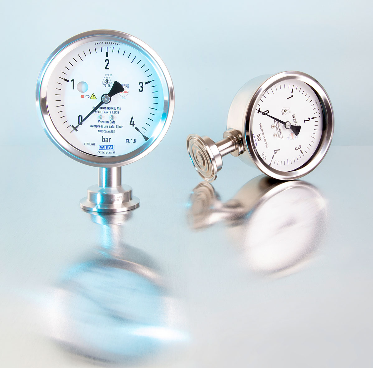 Hygienic-Plattenfedermanometer für Atex