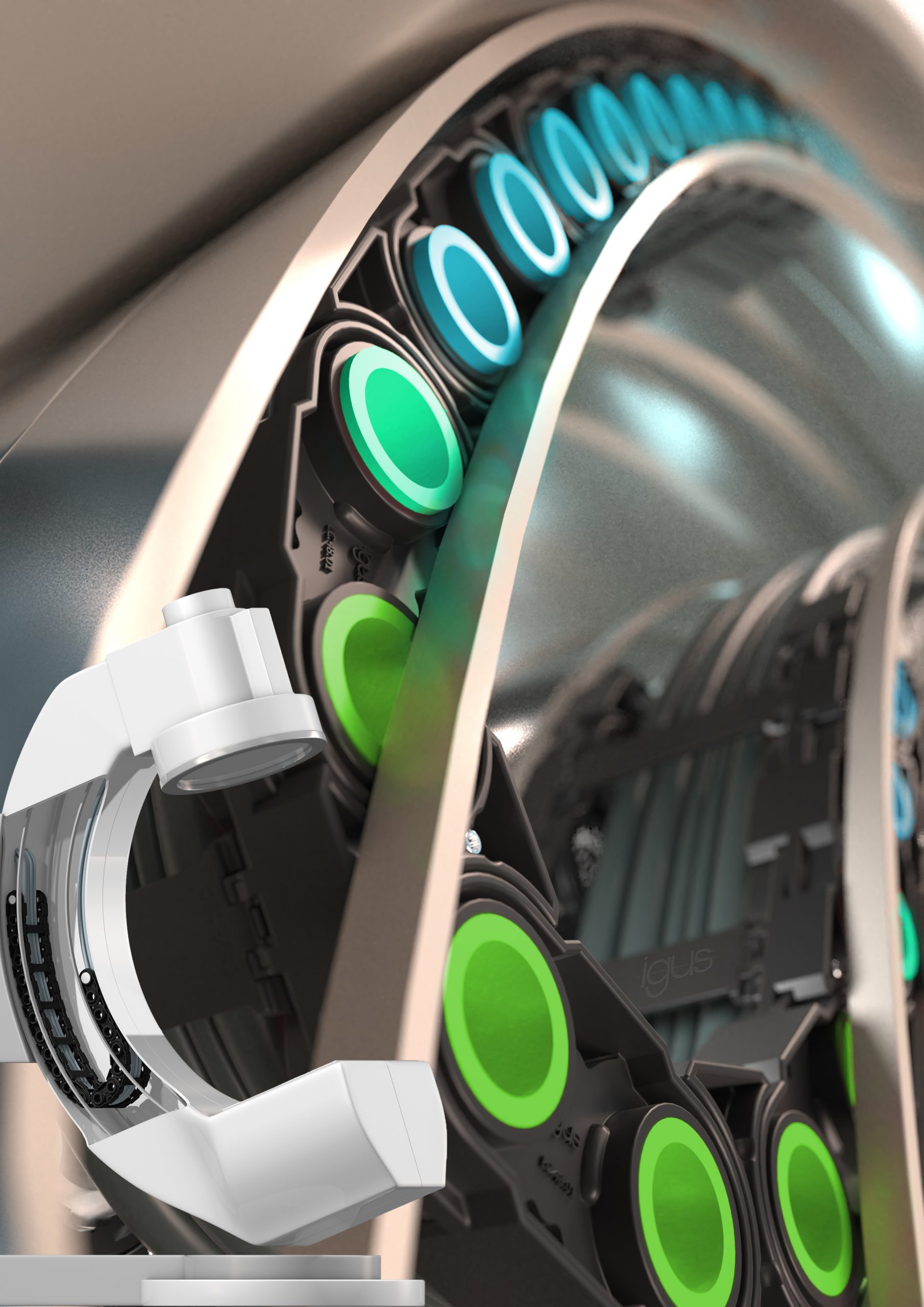 Energieketten-Konzept mit dynamischen Bolzen