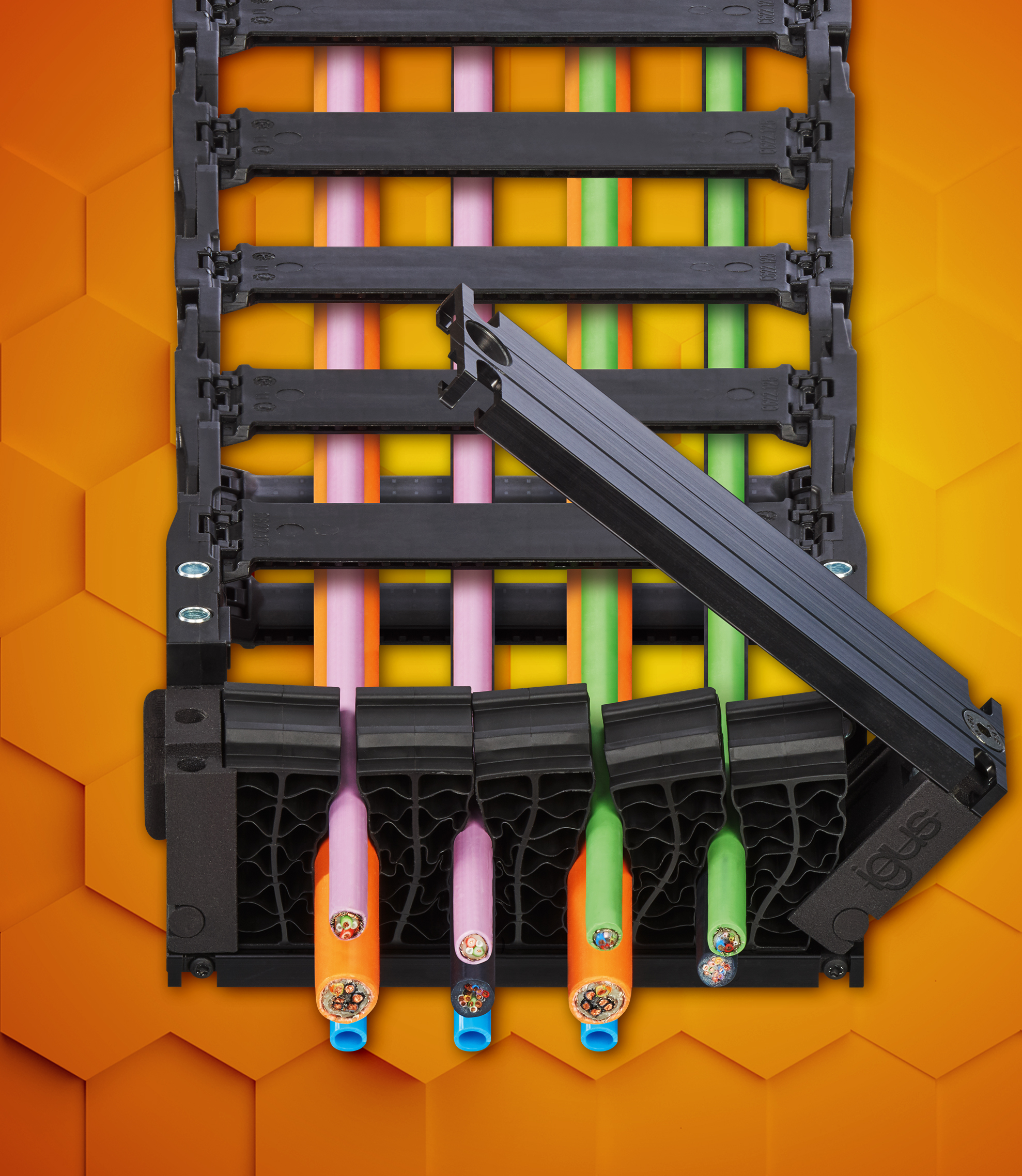 Wabenzugentlastung für Energieketten