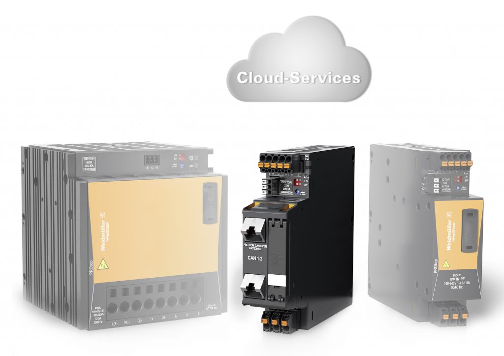 Fehler und Betriebsanomalien aufdecken 3 Mit dem aufsteckbaren Kommunikationsmodul Pro Com ermöglicht Weidmüller eine durchgängige Kommunikation von der Feldebene bis zur Cloud.