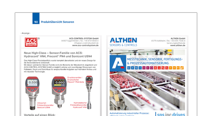 Produktübersicht Sensoren 5 Produktübersicht Sensoren