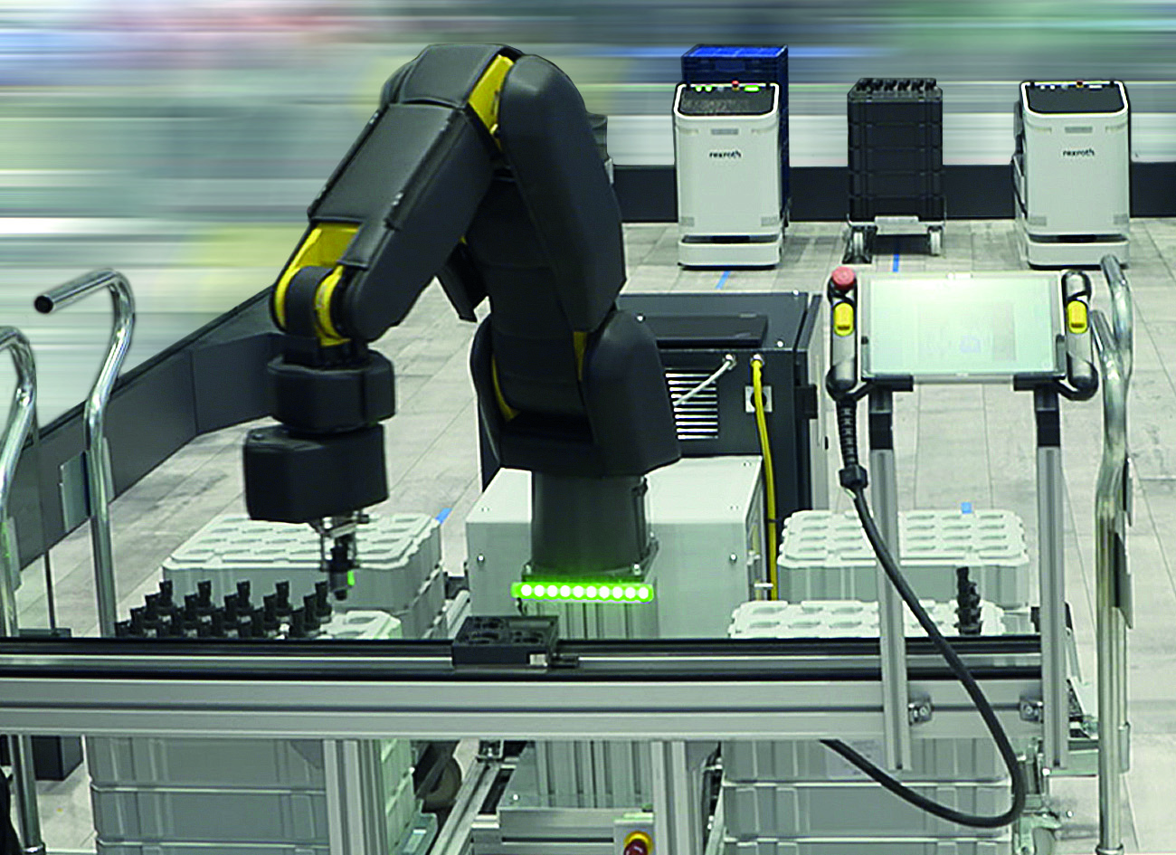 MRK-fähiger Roboter für transparente Logistik