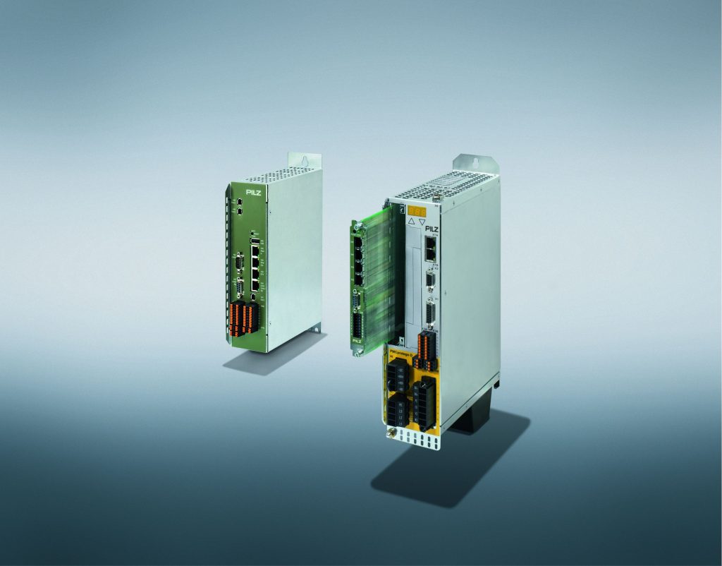 Stand-alone Motion- Control-Steuerung 1 Mit PMCprimo MC bietet Pilz eine neue externe Controller-Lösung, die durch ihre erhöhte Performance auch in komplexeren Maschinen und Anlagen zum Einsatz kommen kann.