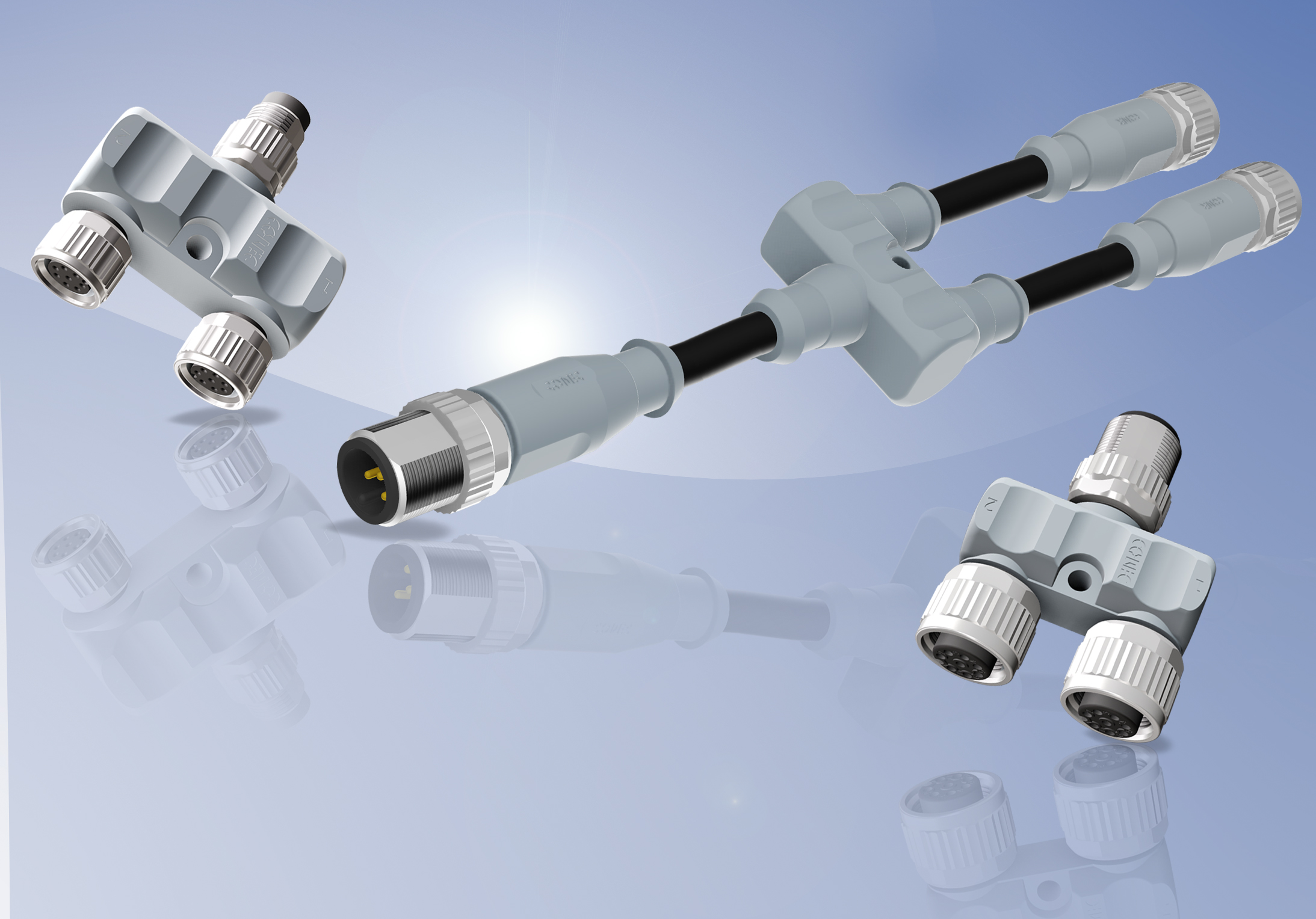 Kompakte Y-Verteiler in Schutzart IP67 2 Kompakte Y-Verteiler in Schutzart IP67