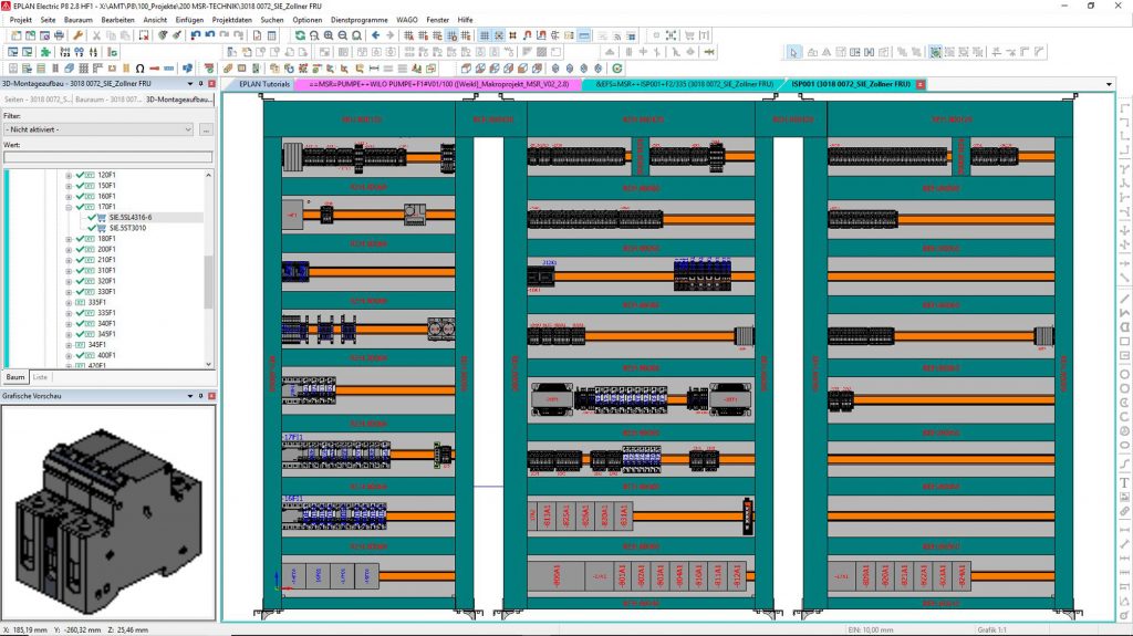 'Smarte' Schaltschrankplanung von Anfang an 3 Bei der Konzeption der Schaltschränke und Stromverteilersysteme arbeiten die Konstrukteure von Weikl Automatisierungstechnik mit Eplan Pro Panel und damit in der dritten Dimension.