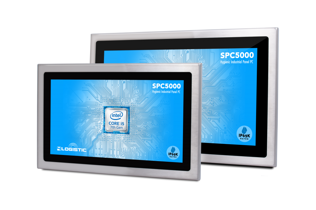 Kompakte Panel-PCs für hygienesensible Bereiche 1 SPC5022 SPC5018 Angle