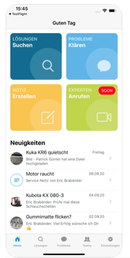 Sichere und kostenlose App für Serviceteams