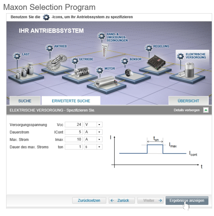 Mit wenigen Klicks zum richtigen Servo