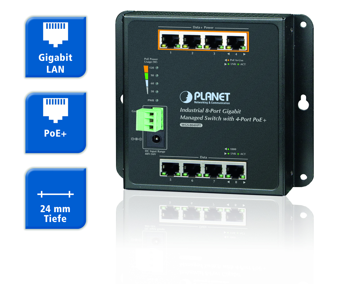 Administrierbarer PoE+ Gigabit Switch