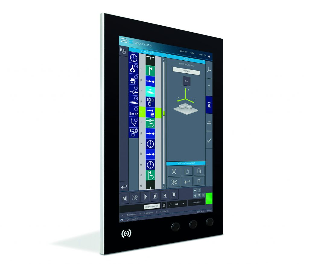 Multitouch mit HMI-Link: Sigmatek TAE 2343 1 Das 23,3-Zoll-Multitouch-Panel TAE 2343 von SIGMATEK ist mit HMI-Link ausgestattet.