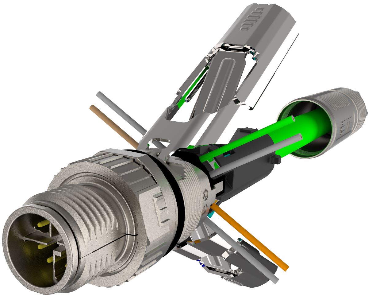 Feldkonfektionierbarer M12-Kabelstecker mit  X-Kodierung