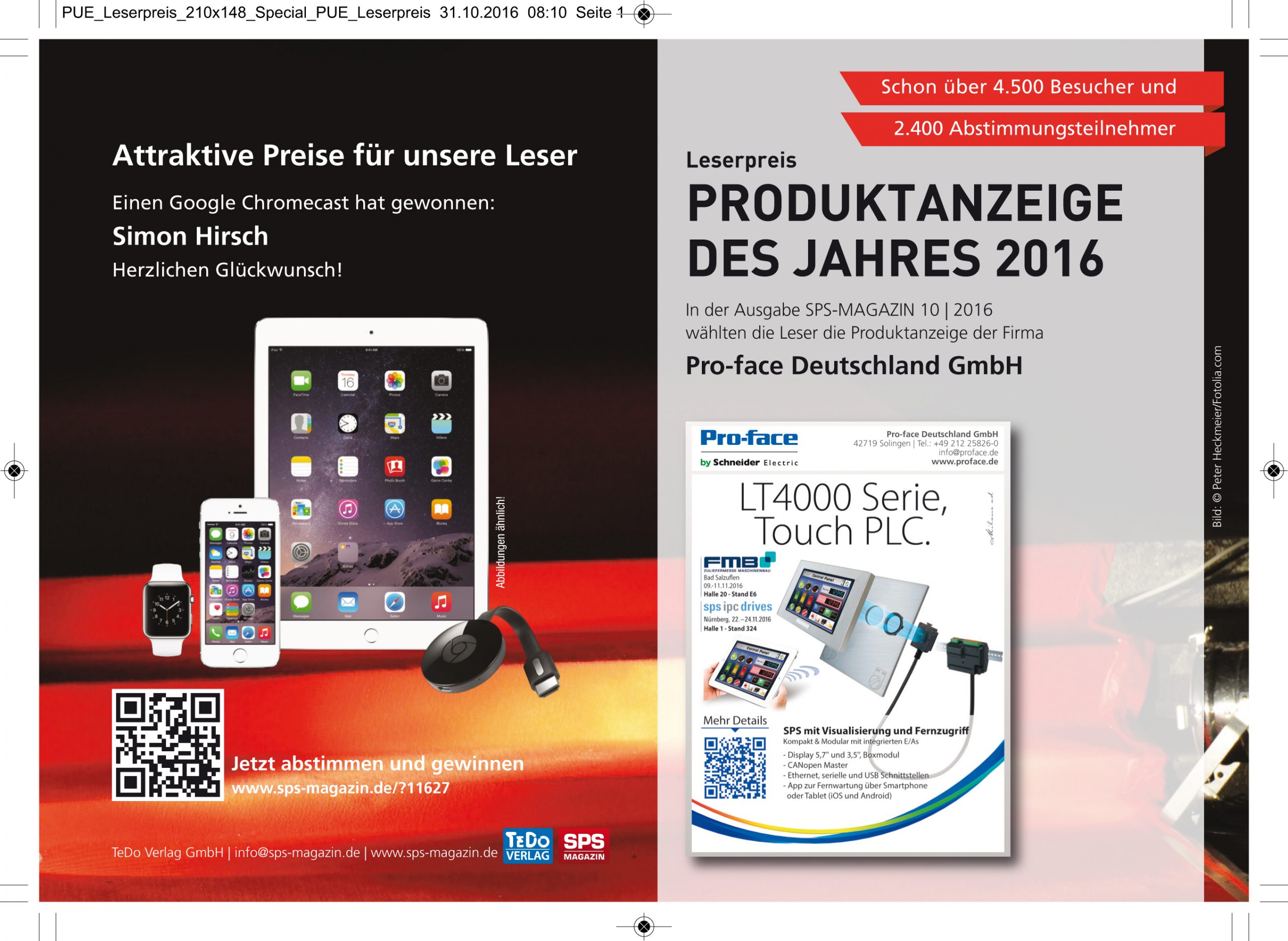 Leserpreis Produktanzeige des Jahres: Der Gewinner der zwölften Runde steht fest! 5 Leserpreis Produktanzeige des Jahres: Der Gewinner der zwölften Runde steht fest!