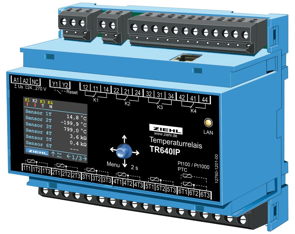 Temperaturrelais für Trafo- und Motorschutz 1 Das TR660IP ist mit
Analogausgängen und Modbus RTU lieferbar.