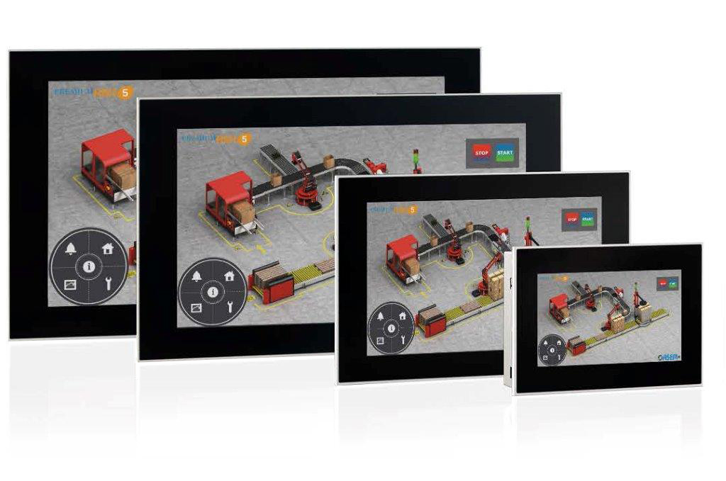 Industrie-PCs als Enabler von Industrie 4.0 3 Die HMIs sind flexibel an Kundenwünsche anpassbar und in Größen von 6,5 Zoll bis 24 Zoll verfügbar.